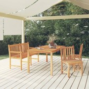 3157157 vidaXL Градински трапезен комплект, 4 части, тиково дърво масив