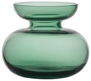 Зелена стъклена ръчно изработена ваза (височина 9 cm) Inu – Zone