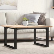3282731 vidaXL Кафе маса О-образна рамка 90x90x45,5 см бор масив и стомана