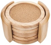 Дървени подложки в комплект 6 бр. със стойка в естествен цвят – Orion