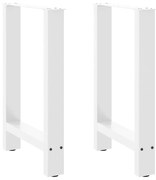 4013305 vidaXL Крака за трапезна маса, бели, 2 бр., 60 x (72-73) см, стомана