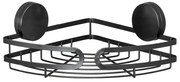 Черен ъглов рафт за баня Static-Loc® , ширина 27 cm Pavia - Wenko