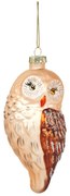 Стъклена ръчно изработена коледна украса 13 cm Owl – Sass & Belle