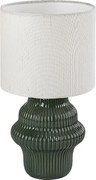 Rabalux Glimo, настолна лампа, зелена керамична лампа с бял текстилен абажур, E14 1x