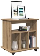 856663 vidaXL Шкаф с колелца, дъб артизан, 60x45x60 см, инженерно дърво