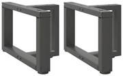 4013006 vidaXL Крака за масичка за кафе, Т-образни, 2 бр., антрацит, 40x25x(30-31) см, стомана
