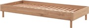 Единично легло 90x200 cm от масивен дъб без табла с включена подматрачна рамка в естествен цвят Forrest – Vipack