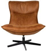 Кадифено кресло в цвят коняк John - White Label