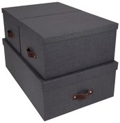 Комплект от 3 черни кутии за съхранение Inge - Bigso Box of Sweden