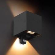 BRILAGI - LED външно стенно осветително тяло с сензор CUBE LED/6W/230V черно IP65