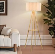 Brilagi - Подова лампа NORDIC WAVE 1xE27/15W/230V дърво/лен