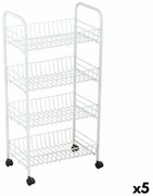 Количка за зеленчуци Confortime Бял Метал 4 Рафтове 36 x 26,5 x 86 cm (5 броя)