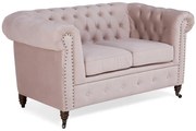 Диван Chesterfield в цвят розов жасмин, двуместен 150х86х80 см