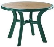 Маса кръгла Truva - Зелена/декорация дърво