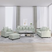 3201690 vidaXL Комплект дивани от 4 части с възглавници, светлосив, кадифе