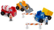 Melissa &amp; Doug - Дървен комплект от превозни средства - Строителна площадка