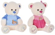 Плюшено  Мече DKD Home Decor Бежов Син Розов полиестер Детски Мечка (2 броя)