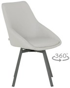 Трапезен стол WIGAN 2 силиконова кожа - светлосив 65