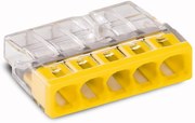 Wago Бърза връзка 5х0,5-2,5 mm2 (100бр.) жълта за твърд проводник - 2273-205