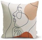 Калъфка за възглавница, пастелна рисунка Лице, 45 x 45 cm - Minimalist Cushion Covers