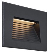 Модерна вградена стенна лампа черна 11.5cm с LED IP65 - Trem