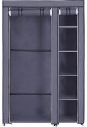 Платнен гардероб за съхранение MATIS 110x175 см с рафтове и лост за дрехи, сив