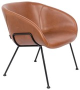 Кафяв фотьойл от изкуствена кожа Feston - Zuiver