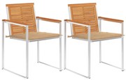 3061491 vidaXL Градински столове с възглавници, 2 бр, акация масив и стомана