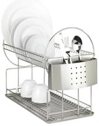WENKO 2329100 - Сушилник за съдове DUO 21x33 см неръждаема стомана/сребрист