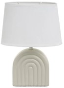 Бяло-бежова керамична настолна лампа с текстилен абажур (височина 31 cm) – Casa Selección