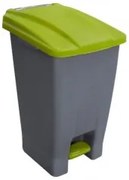 Пластмасов кош за разделно сметосъбиране с педал и колела 70л зелен 44x52x74,5см PLANET-(UP-210)