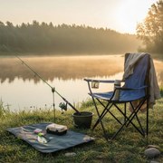 Туристически сгъваем стол син