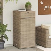 365562 vidaXL Градински шкаф за съхранение бежов 55x55x111 см полиратан
