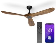 Klarstein Вентилатор за таван Bahama Breeze Smart, роторни перки от масивна дървесина, дистанционно управление + управление с приложение
