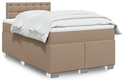 3288419 vidaXL Боксспринг легло с матрак, капучино, 120x200см, изкуствена кожа