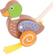 Bigjigs - Дървена играчка за бутане - Пате