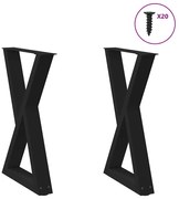 4012716 vidaXL Крака за трапезна маса, 2 бр., черни, 50 x (72-73,3) см, стомана