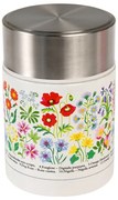Детски термос за храна в кремав и сребрист цвят 450 ml Wild Flowers – Rex London