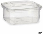 Правоъгълна Кутия за Обяд с Капак Прозрачен полипропилен 500 ml 12,3 x 6 x 13 cm (24 броя)