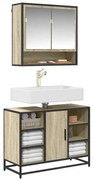 849290 vidaXL Шкаф за мивка в банята, дъб Сонома, 80x33x60 см, инженерно дърво