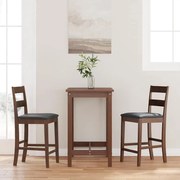 4102556 vidaXL Бар столове с възглавници 2 бр Кафяв масивен дървен каучук