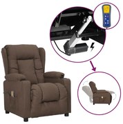 3093441 vidaXL Изправящ масажен стол, таупе, текстил