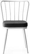 Бело-черни метални трапезни столове в комплект от 2 броя Yildiz - Kalune Design