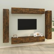3114299 vidaXL Комплект ТВ шкафове от 8 части, опушен дъб, инженерно дърво