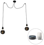 Интелигентна висяща лампа черна с 2 Wifi G125 - Cava
