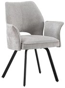 ТУЛИП Тъмно бежово (тъкан UF980-03) - МОДЕРЕН ТАПИЦИРАН СТОЛ С ПОДЛАКЪТНИЦИ ЗА ДНЕВНА/ТРАПЕЗАРИЯ/ОФИС ЛОФТ