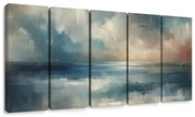 картини от 5 части – Спокойно море в пастелни тонове