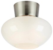 Бяло/сребристо осветително тяло за таван със стъклен абажур Malaga – Markslöjd