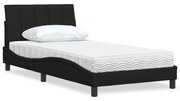 3310512 vidaXL Легло с матрак Hanko, черно, 100x200 см, плат