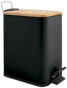 Матово черно стоманено кошче за боклук с педал 5 l Erik – Spirella